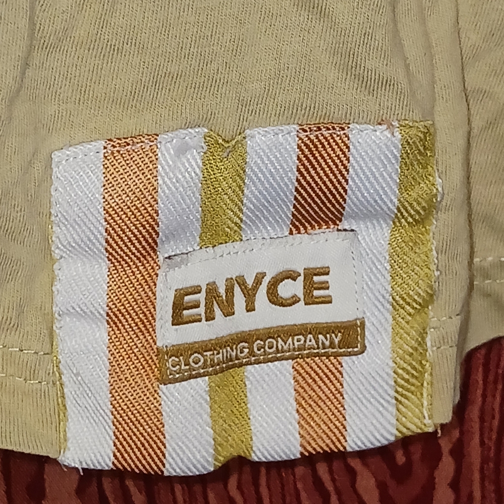 ENYCE Beige Round Neck Short Sleeve Embroidered Casual Shirt Unisex - Picture 4 of 9